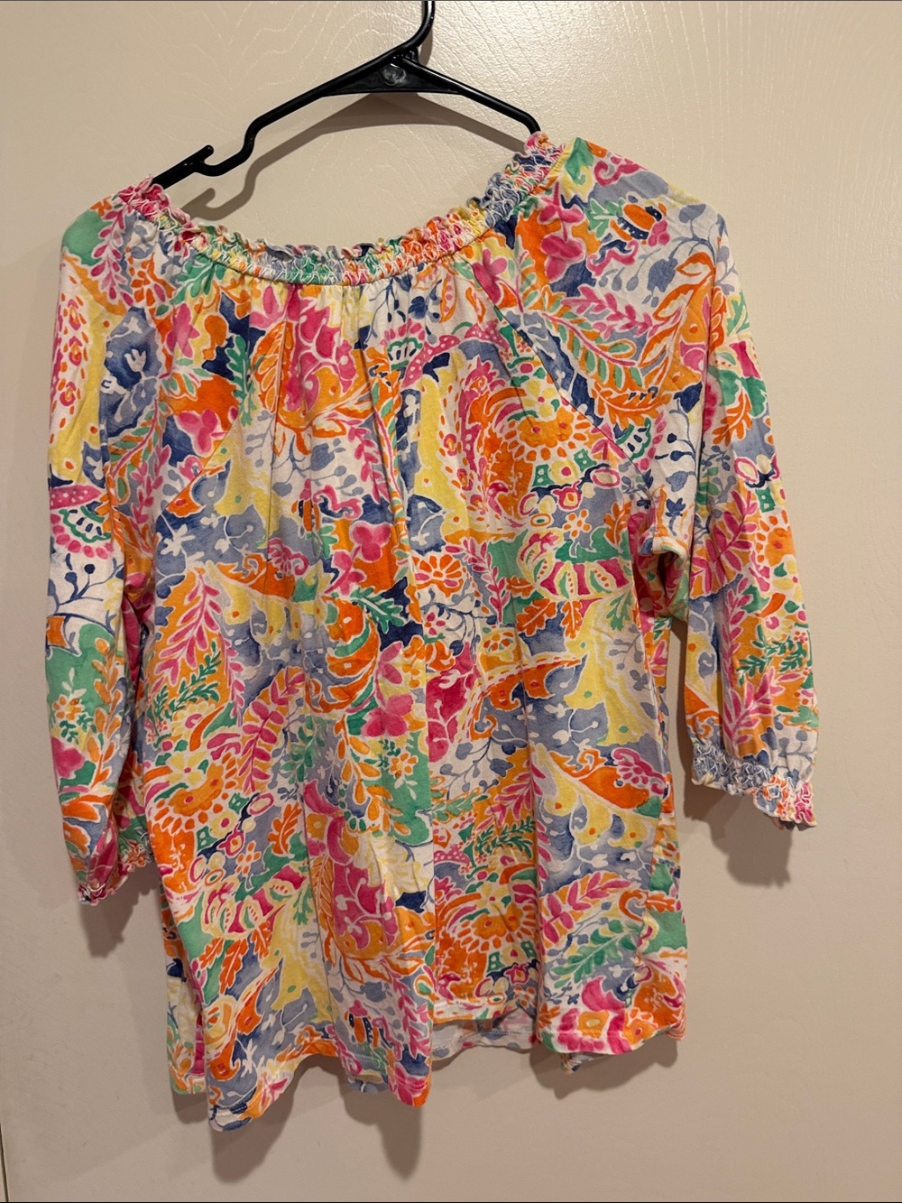 Ralph Lauren Multicolor Floral Paisley Ruffle-Front Blouse - Picture 5 of 5